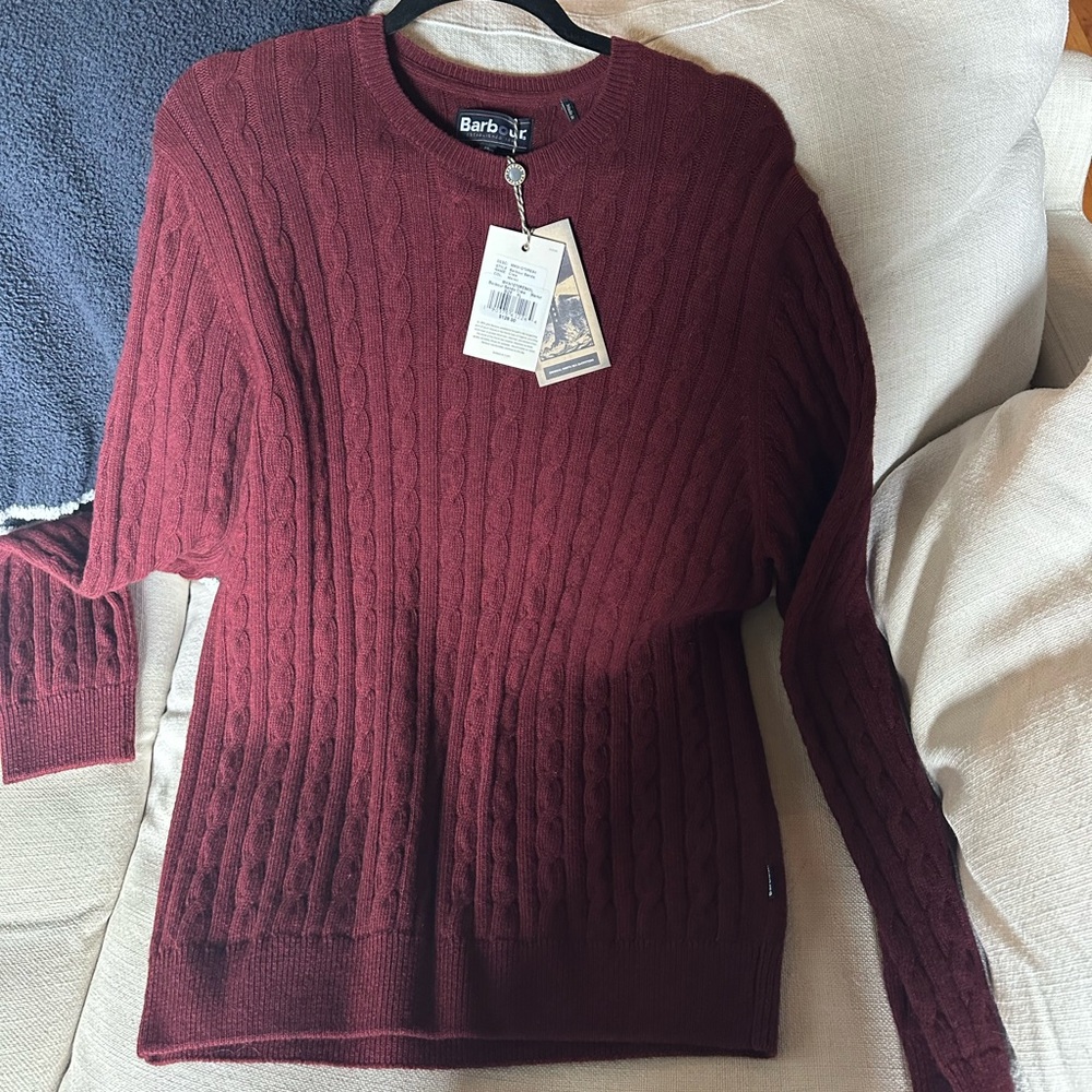NWT Barbour Sanda Cree Sweater Merlot Men's Size XL